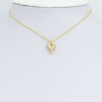 Cute Clear CZ Gold Heart Charm Pendaant,Sku#LD706