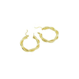 Gold Twisted Hoop Earrings, Sku#JL194