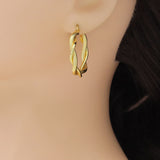 Gold Twisted Hoop Earrings, Sku#JL194