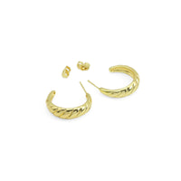 Gold Dome Huggie Earrings, Sku#JL195