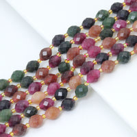 8x10mm Jade Faceted Rice Beads, Sku#U2308-2