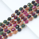 8x10mm Jade Faceted Rice Beads, Sku#U2308-2