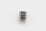 CZ Micro Pave Drum Barrel Space Beads, Cubic Zirconia Large Big Hole Space Tube Beads, 7x6mm,SKU#G38