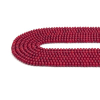 4x6mm Quality Red Coral Smooth Rondelle Beads, Sku#U1972