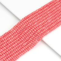 4x6mm Quality Pink Coral Smooth Rondelle Beads, Sku#U1973
