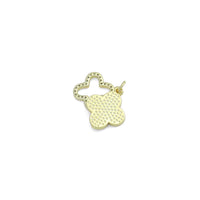 Double CZ Enamel Flower Charm Pendant, Sku#LD704