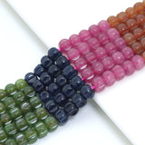 5x8mm Carved Pumpkin Jade Beads, Sku#U2335