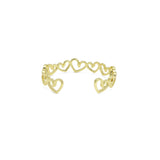 Gold CZ Twisted Heart Adjustable Bracelet, Sku#LK950