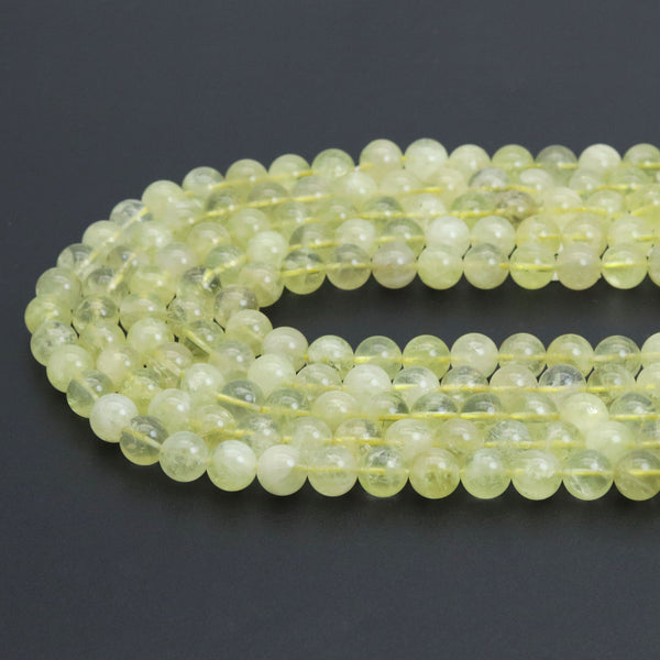 Genuine Yellow Fluorite Round Smooth Beads, Sku#U2080