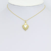 White Enamel Gold Heart Charm Pendant,Sku#LD719