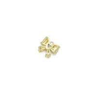 Dainty CZ Gold Silver Bowknot Charm Pendant, Sku#A321