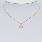 Dainty CZ Gold Silver Bowknot Charm Pendant, Sku#A321