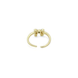 Gold Silver Clear CZ Bowknot Adjustable Ring, Sku#A322