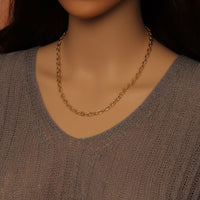Oval Link Chain Necklace Bracelet, charm bar necklace bracelet, sku#EF792