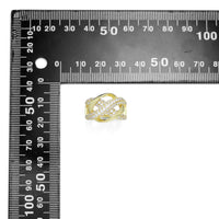 CZ Twisted Criss Cross Oval  Adjustable Ring, Sku#A323