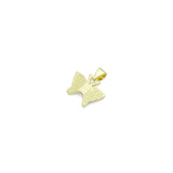 Clear CZ Gold White Enamel Butterfly Charm Pendant,Sku#LD713