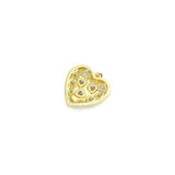 Clear CZ Gold Silver Heart on Heart Charm Pendant,Sku#LD714