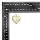 Clear CZ Gold Silver Heart on Heart Charm Pendant,Sku#LD714