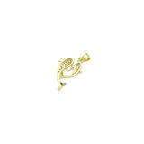 Clear CZ Gold Dolphin Charm Pendant,Sku#LD715