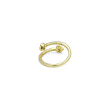 Clear CZ Gold Silver Heart Wrap Adjustable Ring, Sku#A327