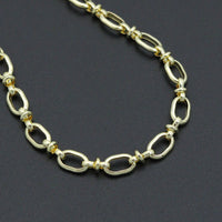 Fancy Oval Link Chain Necklace Bracelet, Charm bar necklace, sku#EF791