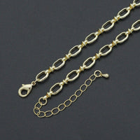 Fancy Oval Link Chain Necklace Bracelet, Charm bar necklace, sku#EF791