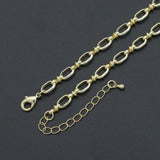 Fancy Oval Link Chain Necklace Bracelet, Charm bar necklace, sku#EF791
