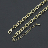 Oval Link Chain Necklace Bracelet, charm bar necklace bracelet, sku#EF792