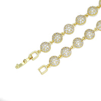 Gold Silver Half Ball Link Adjustable Bracelet, Sku#A330