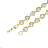 Gold Silver Half Ball Link Adjustable Bracelet, Sku#A330