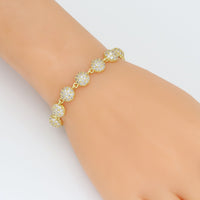 Gold Silver Half Ball Link Adjustable Bracelet, Sku#A330