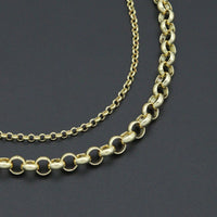Rolo Link Chain Necklace Bracelet, Charm bar necklace bracelet, sku#EF793