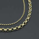 Rolo Link Chain Necklace Bracelet, Charm bar necklace bracelet, sku#EF793