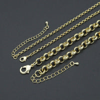 Rolo Link Chain Necklace Bracelet, Charm bar necklace bracelet, sku#EF793