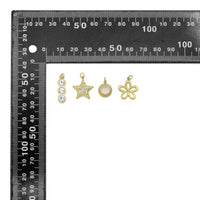 Three dots CZ, Star, Opal Coin, Flower Shape charm, Sku#LX897