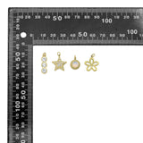 Three dots CZ, Star, Opal Coin, Flower Shape charm, Sku#LX897