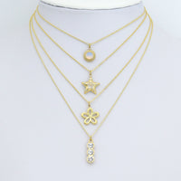 Three dots CZ, Star, Opal Coin, Flower Shape charm, Sku#LX897