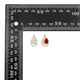 Clear Red CZ Gold Teardrop Shape charm Pendant, Sku#LK1271