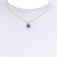 Purple Enamel Berry Charm Pendant,Sku#LX847