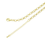 Gold Silver Rolo Chain Teardrop CZ Statement Necklace, Sku#EF586