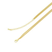 Gold Silver Heart Pendant Double Link Chain Necklace, Sku#A333