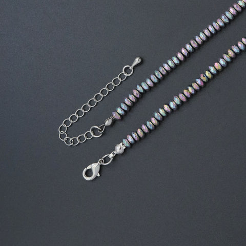 Silver Rainbow Hematite Necklace, sku#EF611