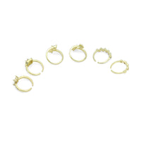 Rectangle, Square, Cross Heart, Flower, Zig zag, Tiny heart adjustable Ring, Sku#LK1272