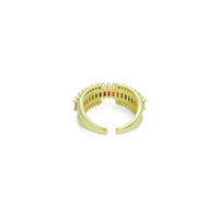 Colorful Baguette CZ Adjustable Ring, Sku#LD607
