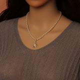 Rice Shape Pearl necklace , Sku#EF797