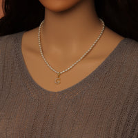 Rice Shape Pearl necklace , Sku#EF797