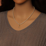 Rice Shape Pearl necklace , Sku#EF797