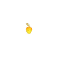 Yellow Orange Enamel Mango Gold Charm Pendant,Sku#LX848