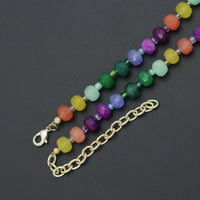 Colorful Jade Beads Adjustable necklace Bracelet, Sku#EF786