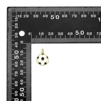 White Black Enamel Soccer Ball Charm Pendant,Sku#LX853